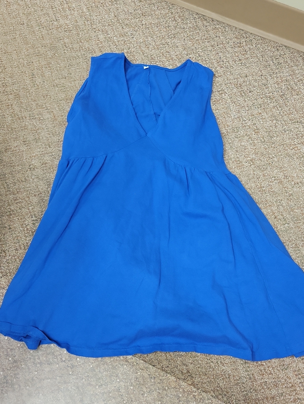 Bright Royal Blue Sleeveless V-Neck Dress